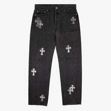 Load image into Gallery viewer, CHROME HEARTS SILVER COWHIDE PATCH DENIM