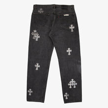 Load image into Gallery viewer, CHROME HEARTS SILVER COWHIDE PATCH DENIM