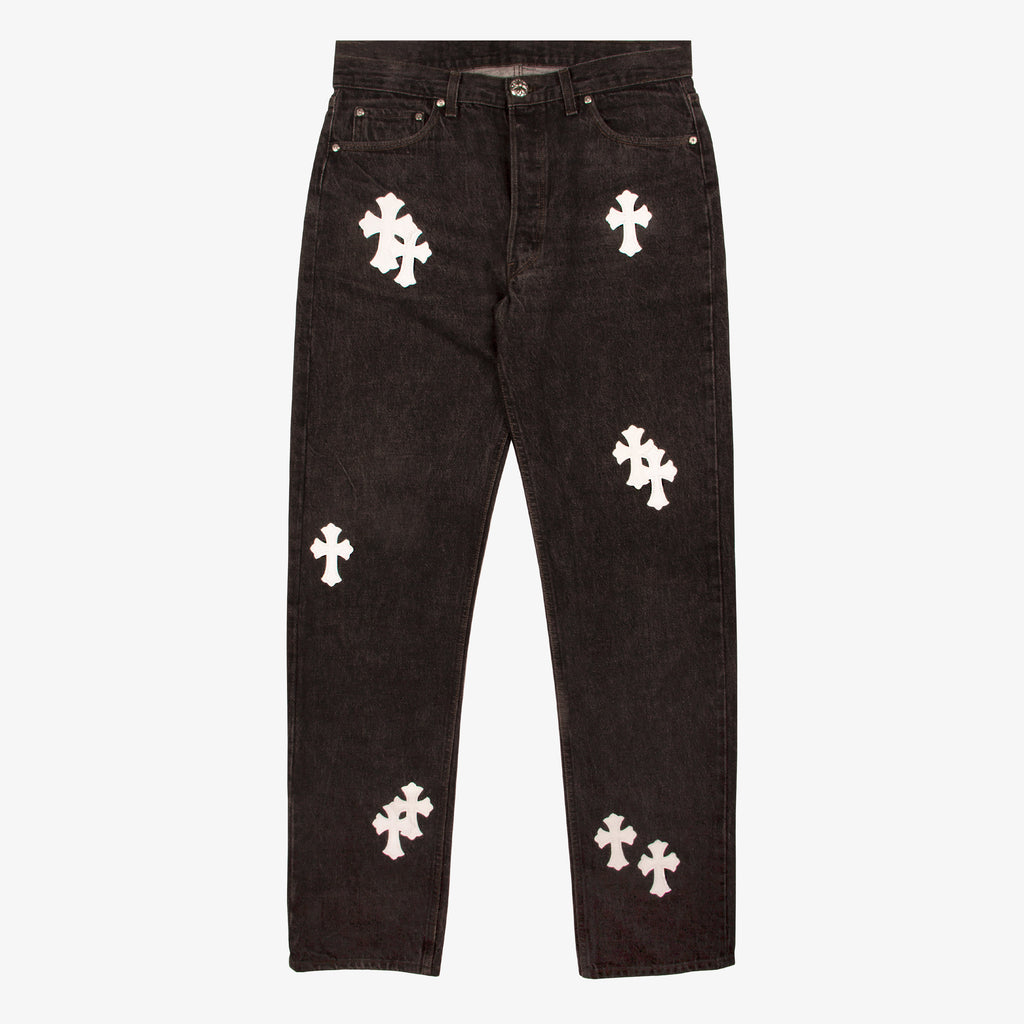 WHITE CROSS PATCH DENIM