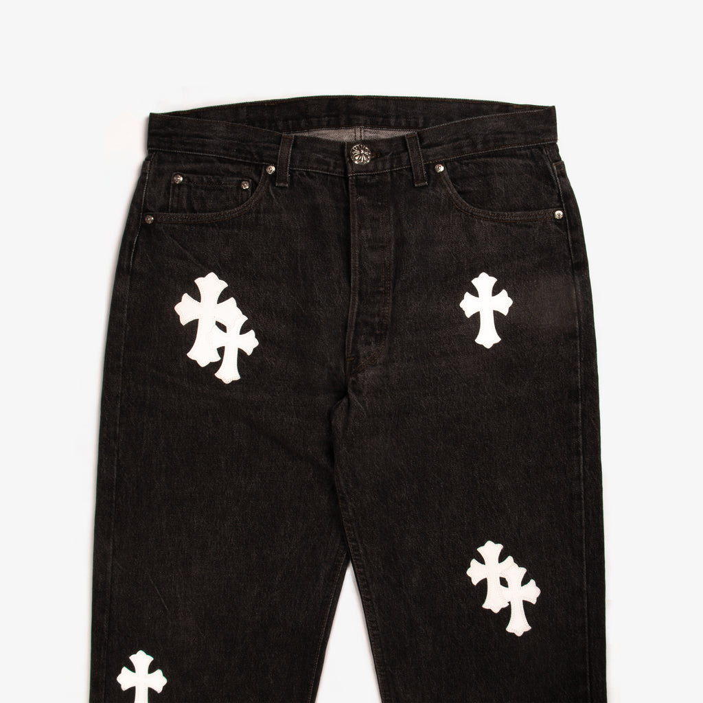 WHITE CROSS PATCH DENIM