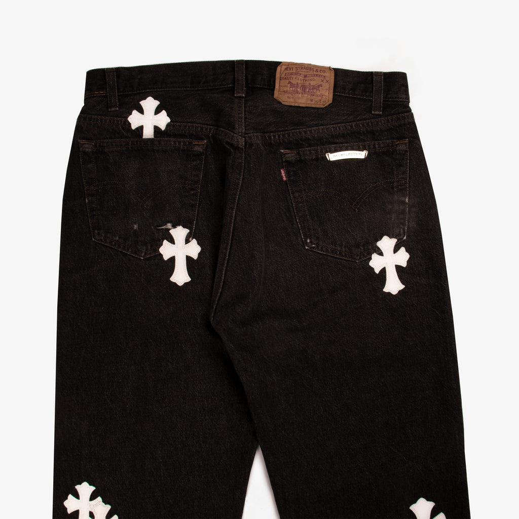 WHITE CROSS PATCH DENIM