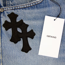 Load image into Gallery viewer, CHROME HEARTS LEATHER PATCHWORK DENIM