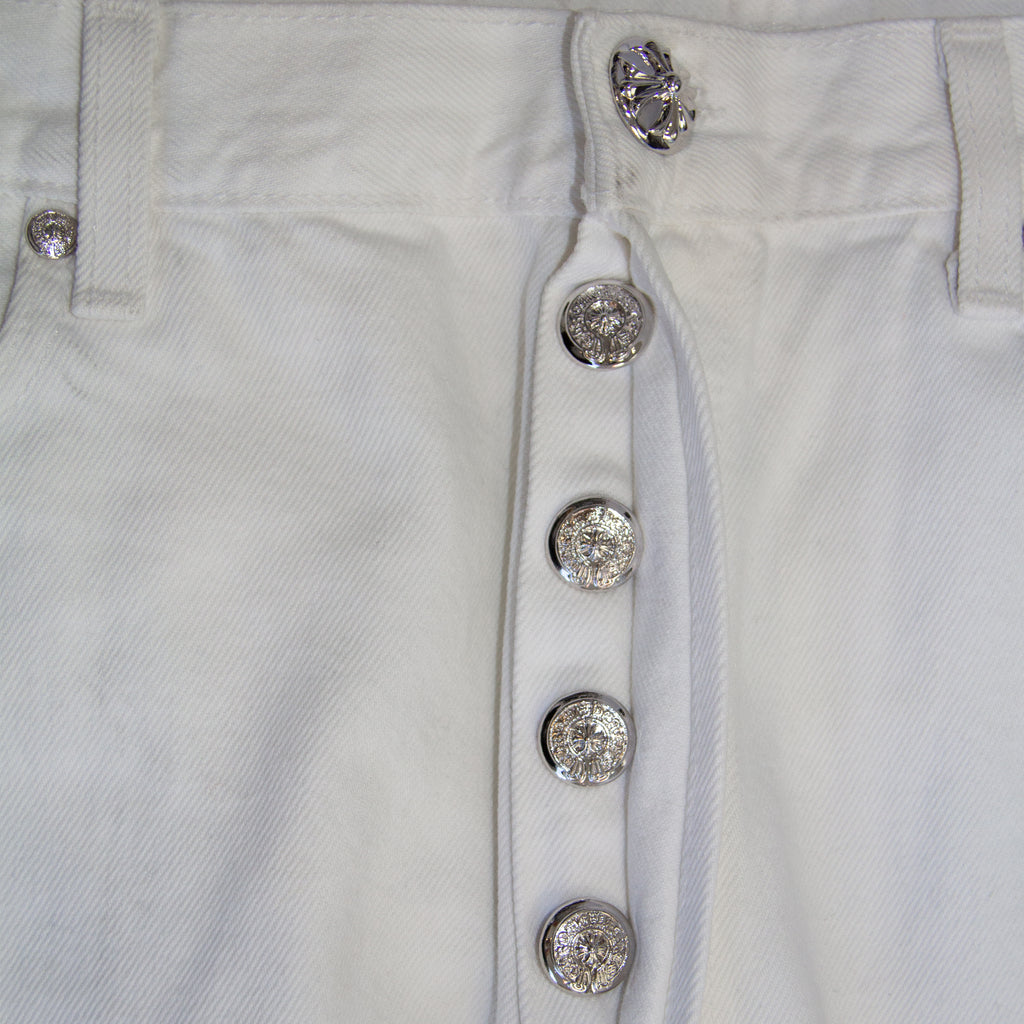 WHITE LEOPARD PATCH DENIM