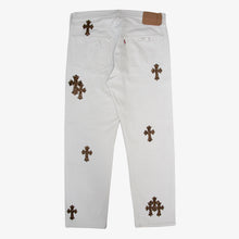 Load image into Gallery viewer, WHITE LEOPARD PATCH DENIM
