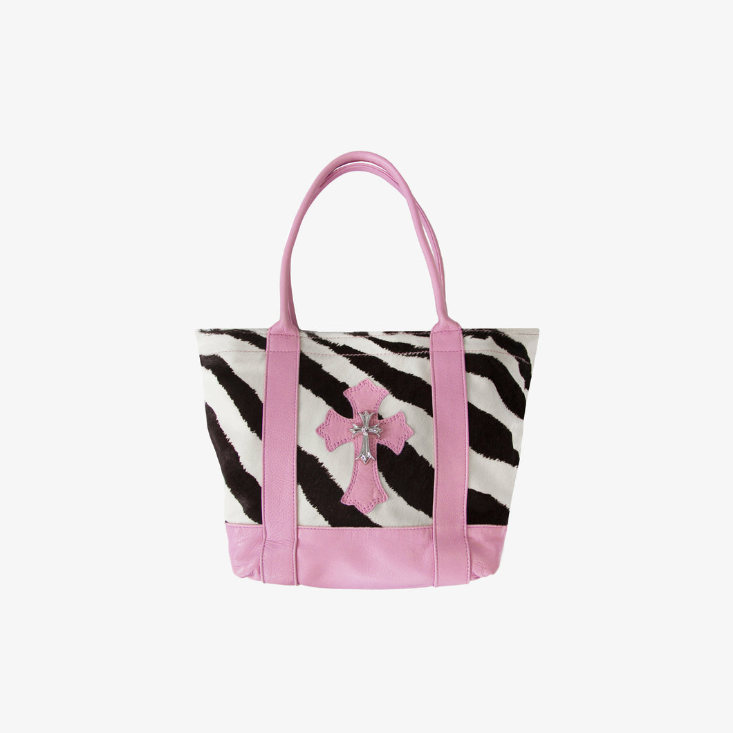 CHROME HEARTS RHODIUM ZEBRA MINI TOTE