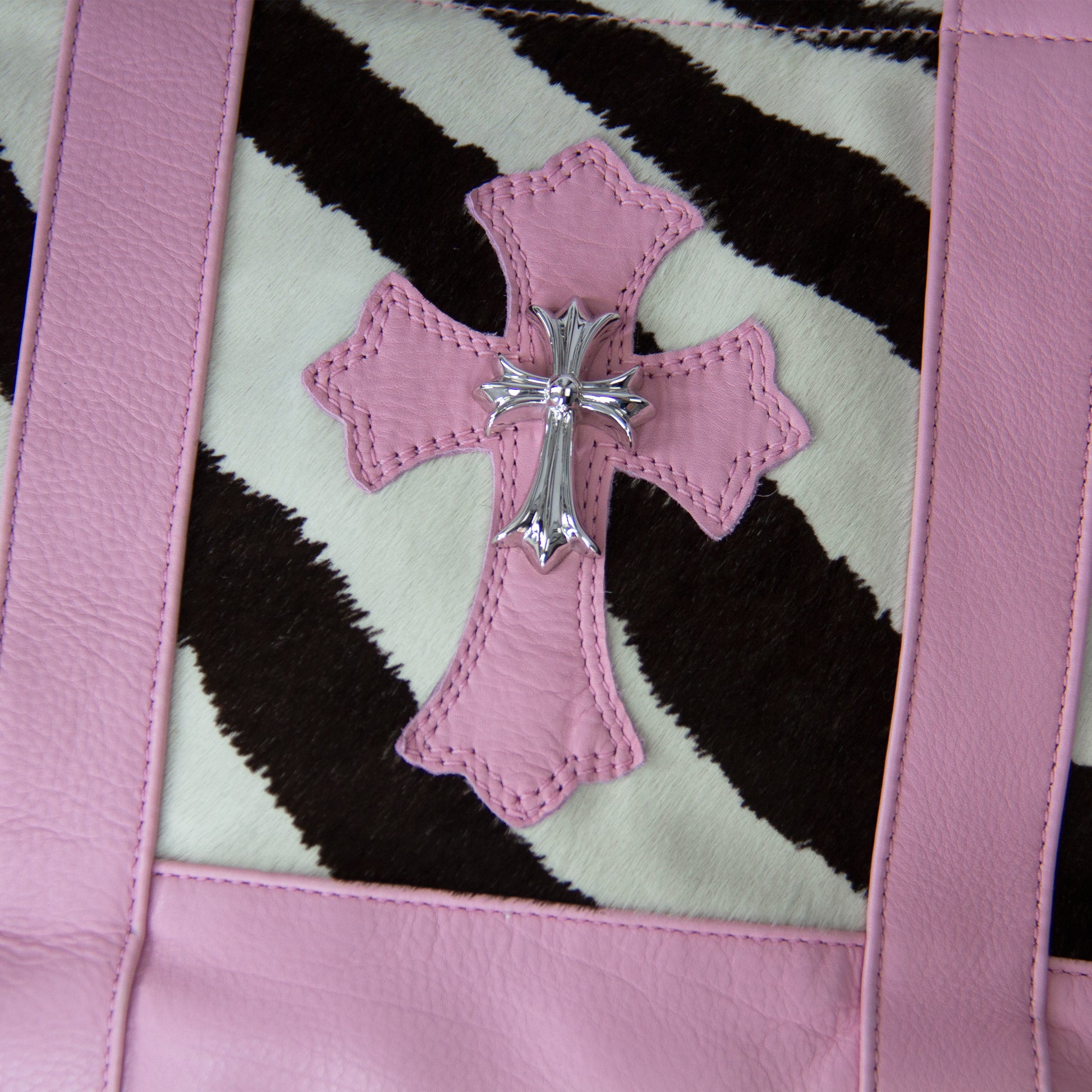 CHROME HEARTS RHODIUM ZEBRA MINI TOTE