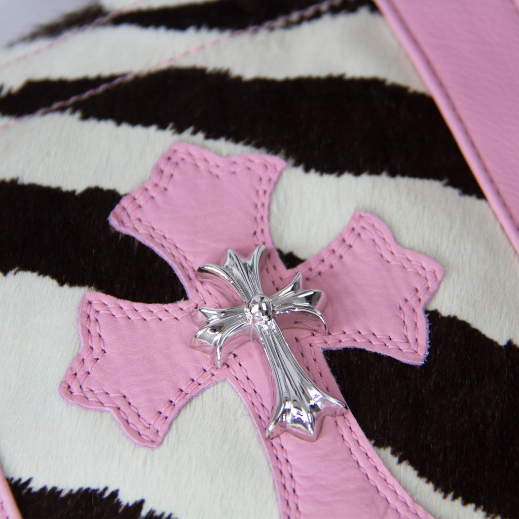 CHROME HEARTS RHODIUM ZEBRA MINI TOTE