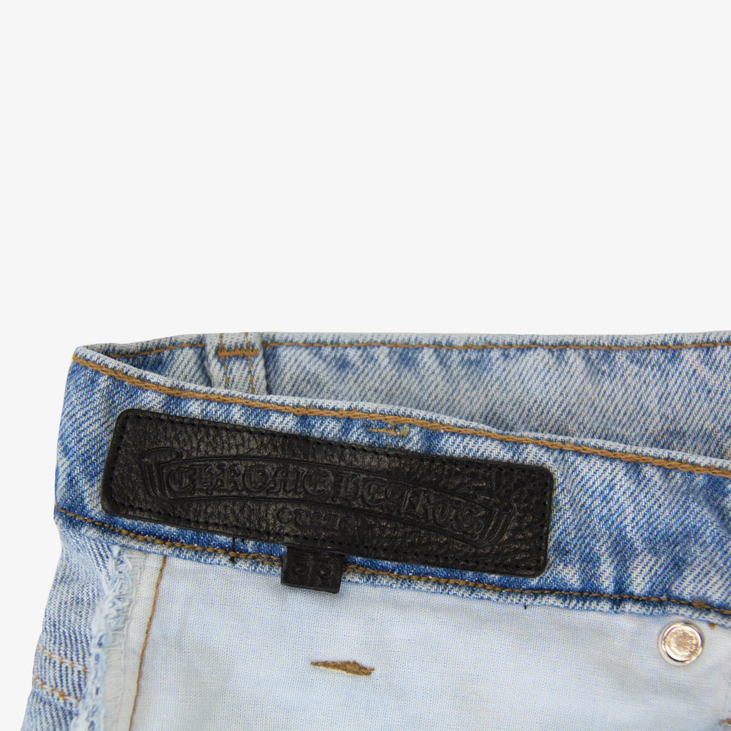 CHROME HEARTS BLUE TRICOLOR PATCH DENIM