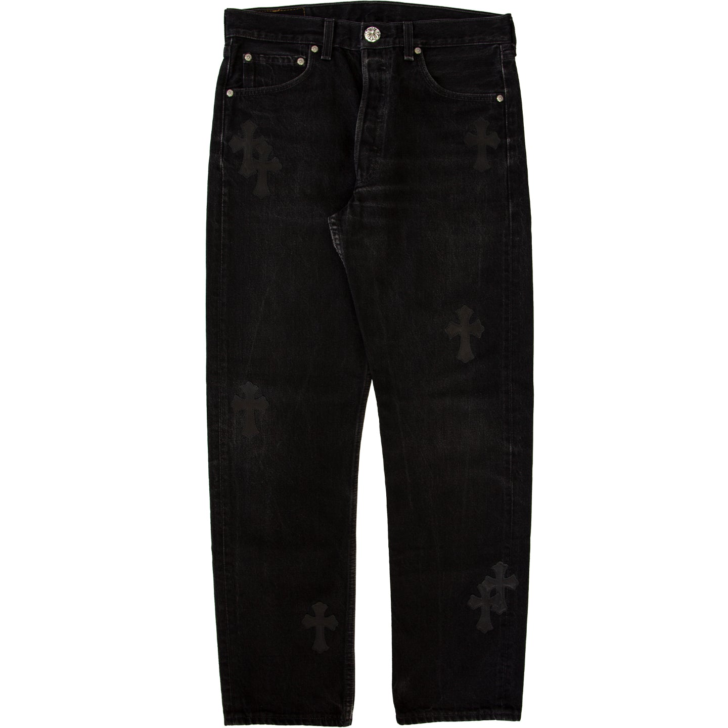 CHROME HEARTS LEATHER PATCHWORK DENIM – OBTAIND