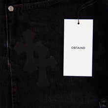 Load image into Gallery viewer, CHROME HEARTS LEATHER PATCHWORK DENIM