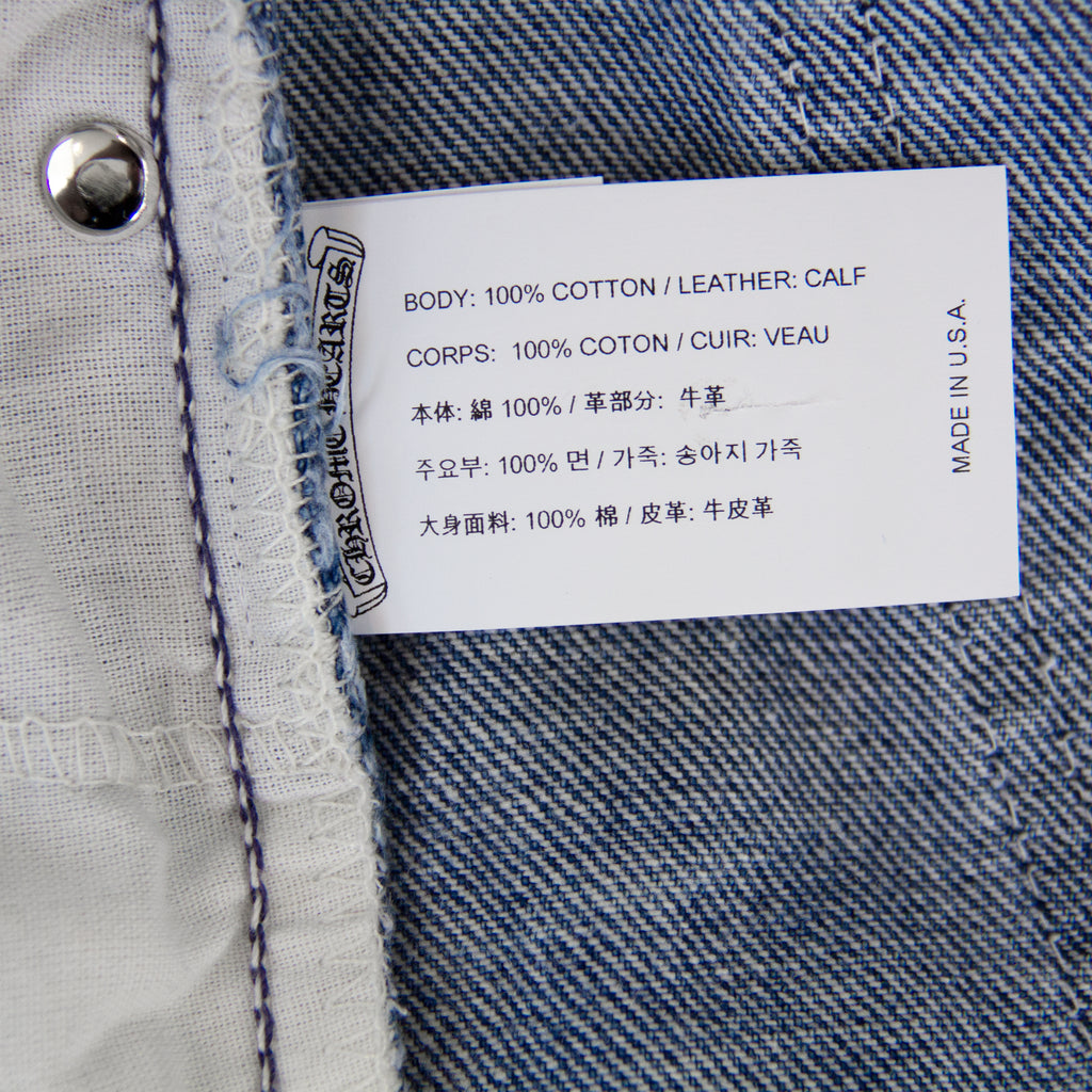 CHROME HEARTS PINK TRICOLOR PATCH DENIM