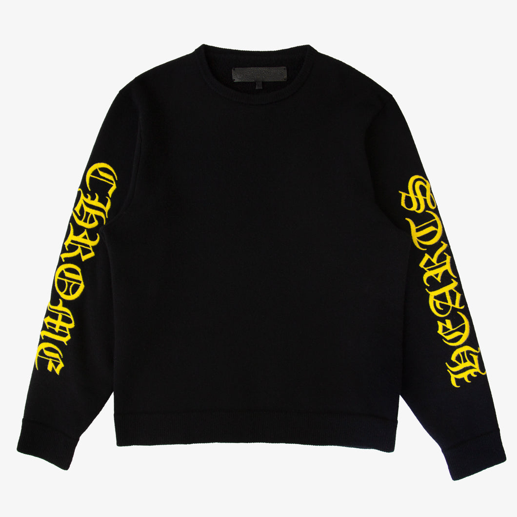 CHROME HEARTS YELLOW LOGO CASHMERE CREWNECK