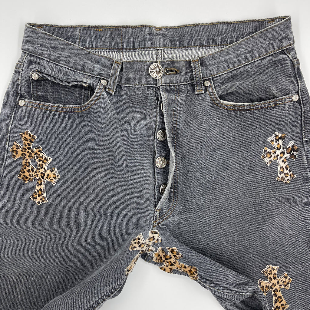 CHROME HEARTS LEOPARD PATCH DENIM