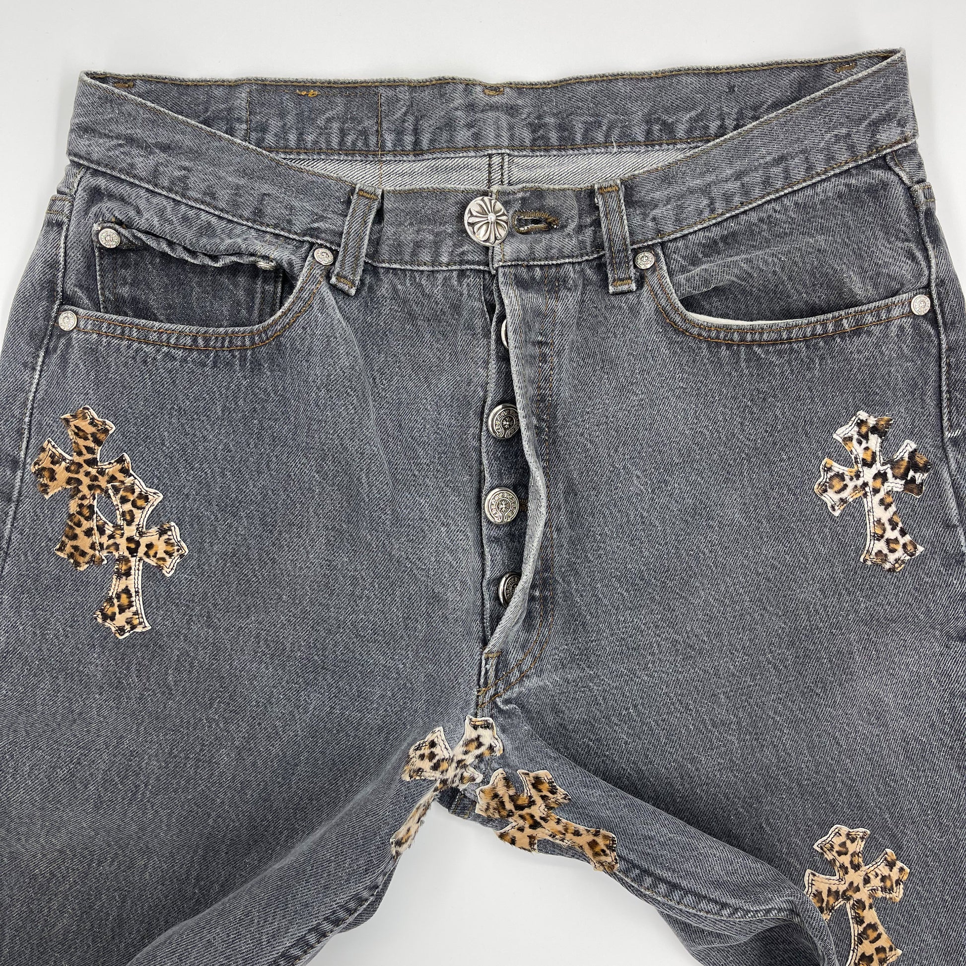 CHROME HEARTS LEOPARD PATCH DENIM