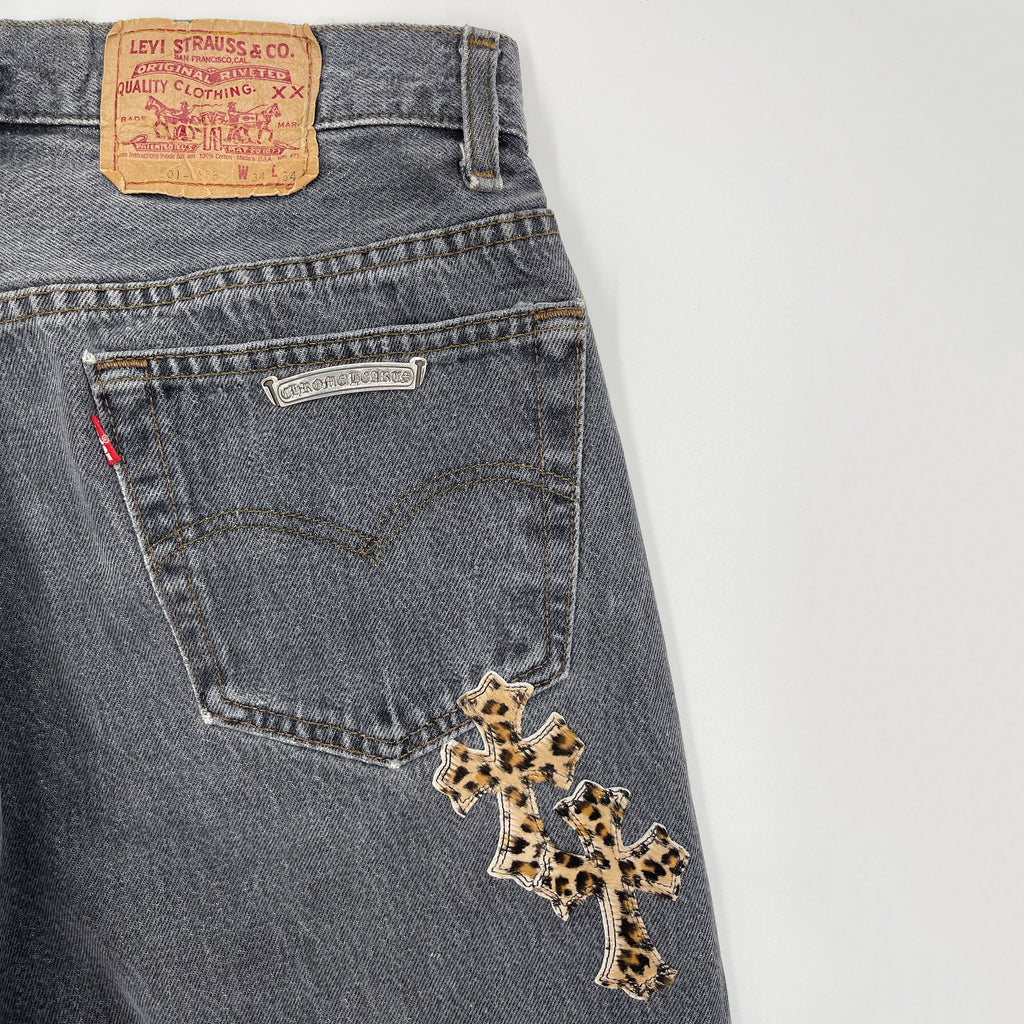 CHROME HEARTS LEOPARD PATCH DENIM