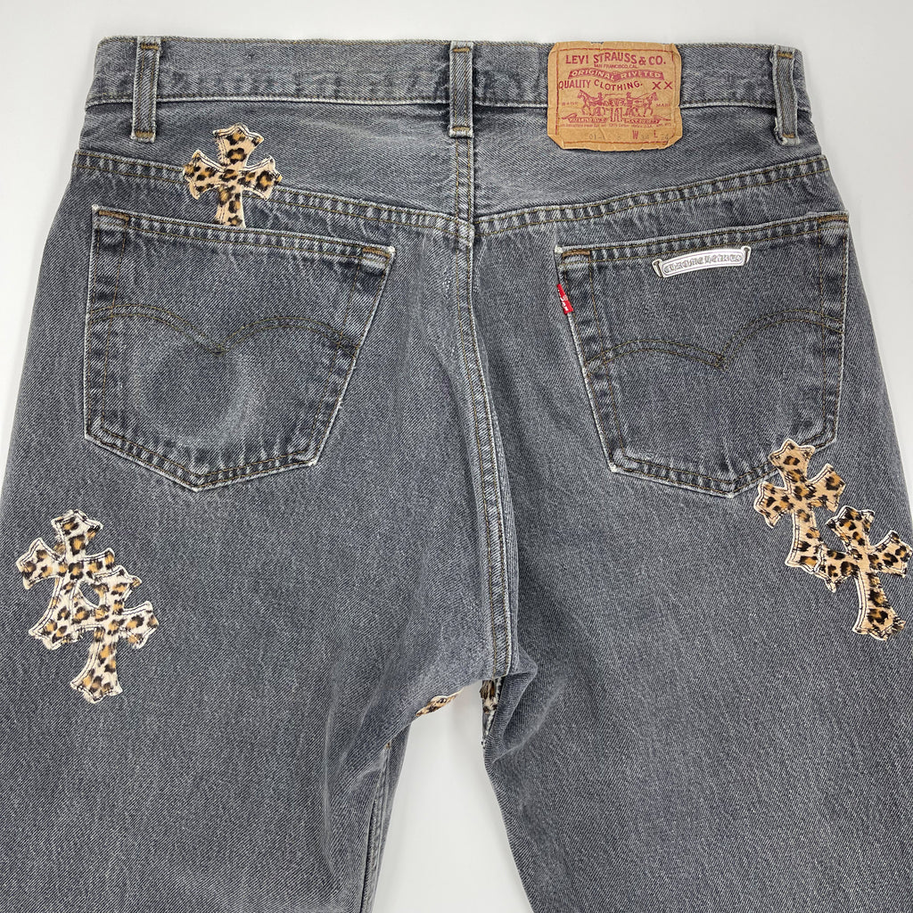 CHROME HEARTS LEOPARD PATCH DENIM