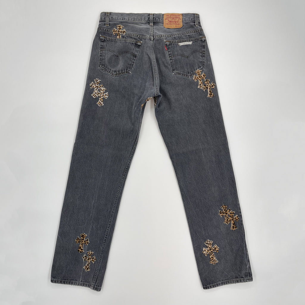 CHROME HEARTS LEOPARD PATCH DENIM