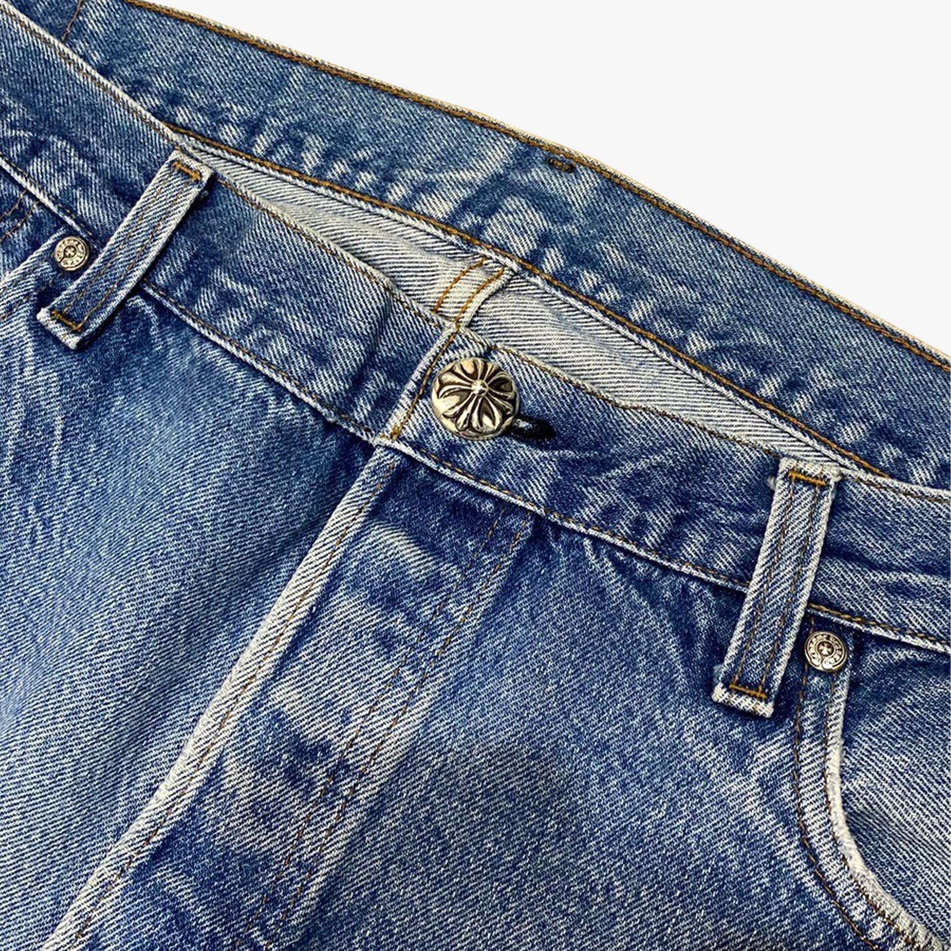 CHROME HEARTS LEOPARD CROSS PATCH DENIM