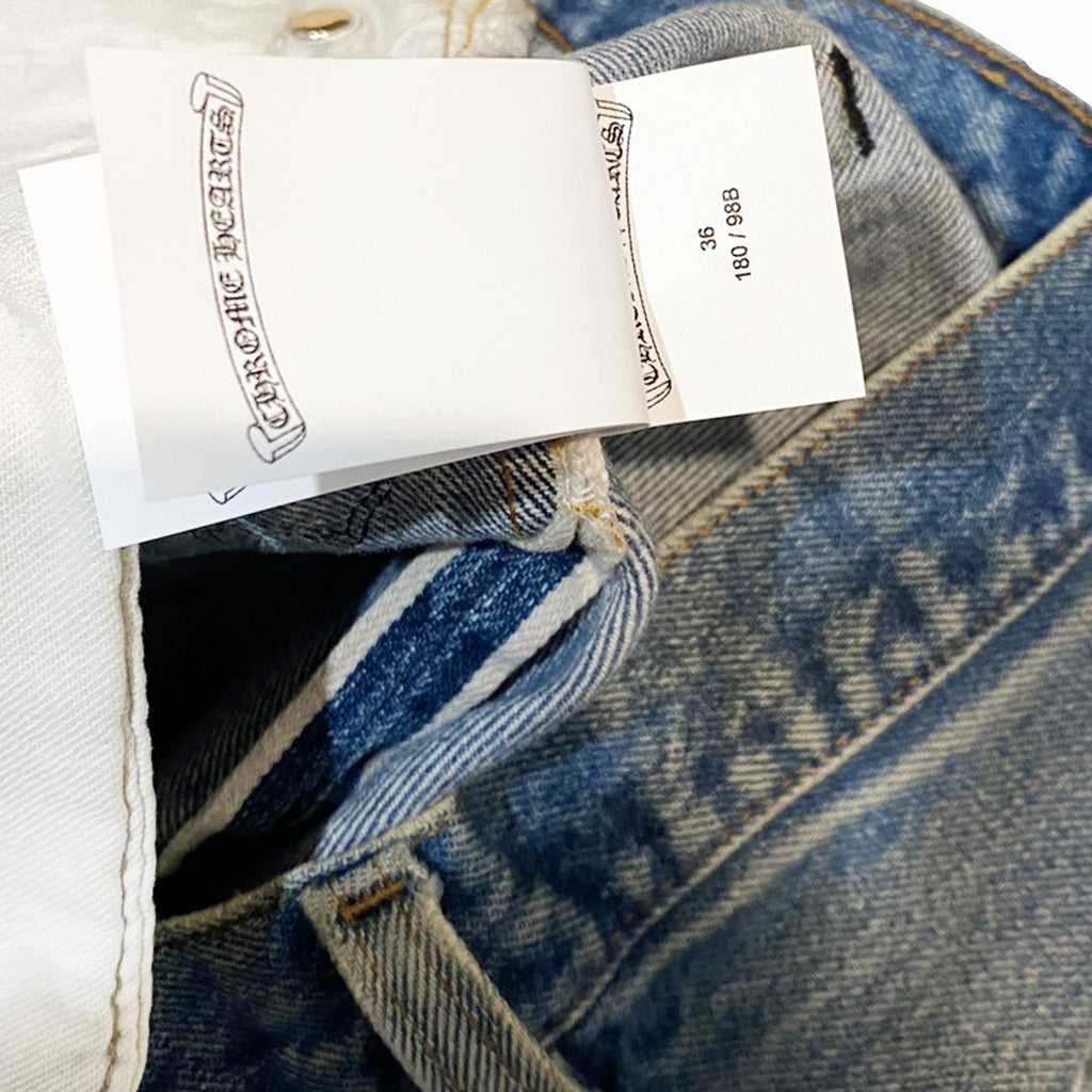 CHROME HEARTS LEOPARD CROSS PATCH DENIM