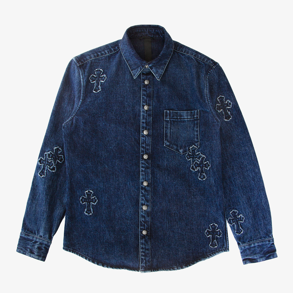 CHROME HEARTS PATCHWORK DENIM SHIRT