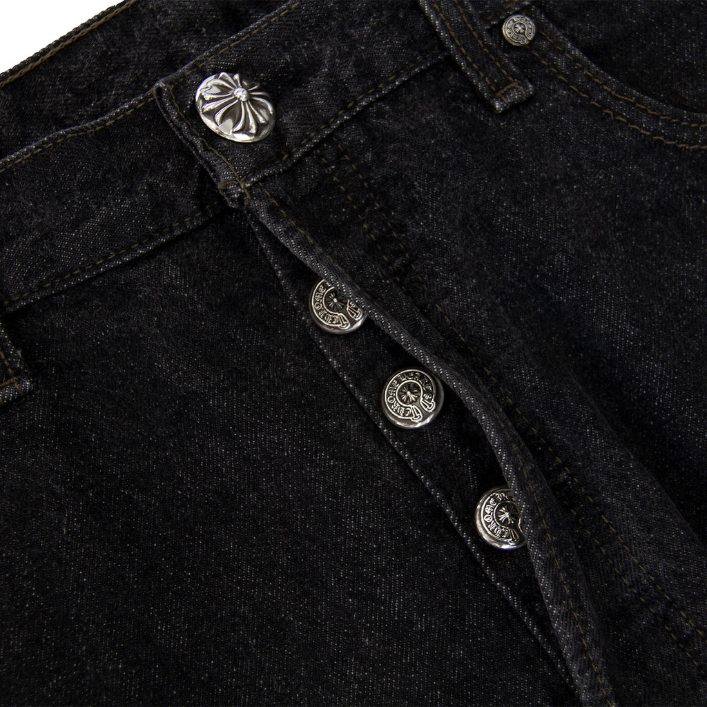 CHROME HEARTS LEATHER PATCHWORK DENIM