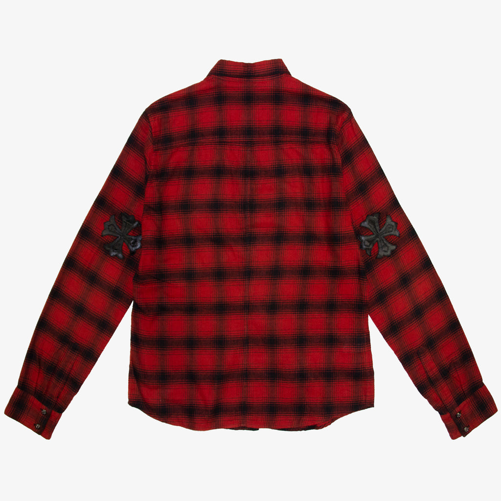 LEATHER CROSS PATCH FLANNEL