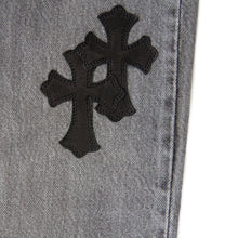 Load image into Gallery viewer, CHROME HEARTS LEATHER PATCHWORK DENIM
