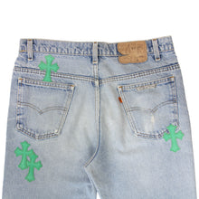 Load image into Gallery viewer, CHROME HEARTS 1/1 GREEN PATCH DENIM