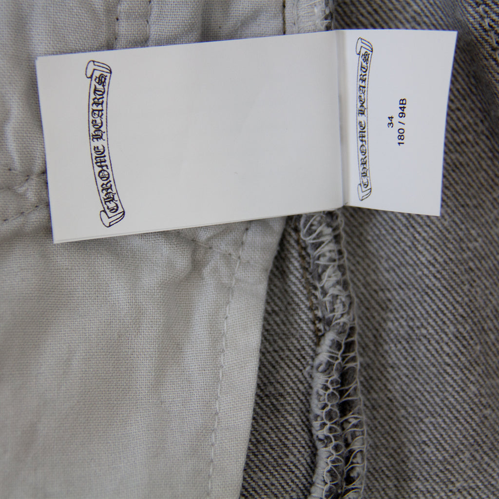 CHROME HEARTS LEATHER PATCHWORK DENIM