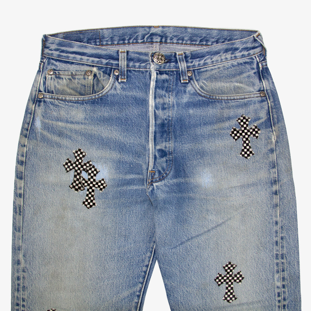 CHECKERED CROSS PATCH DENIM