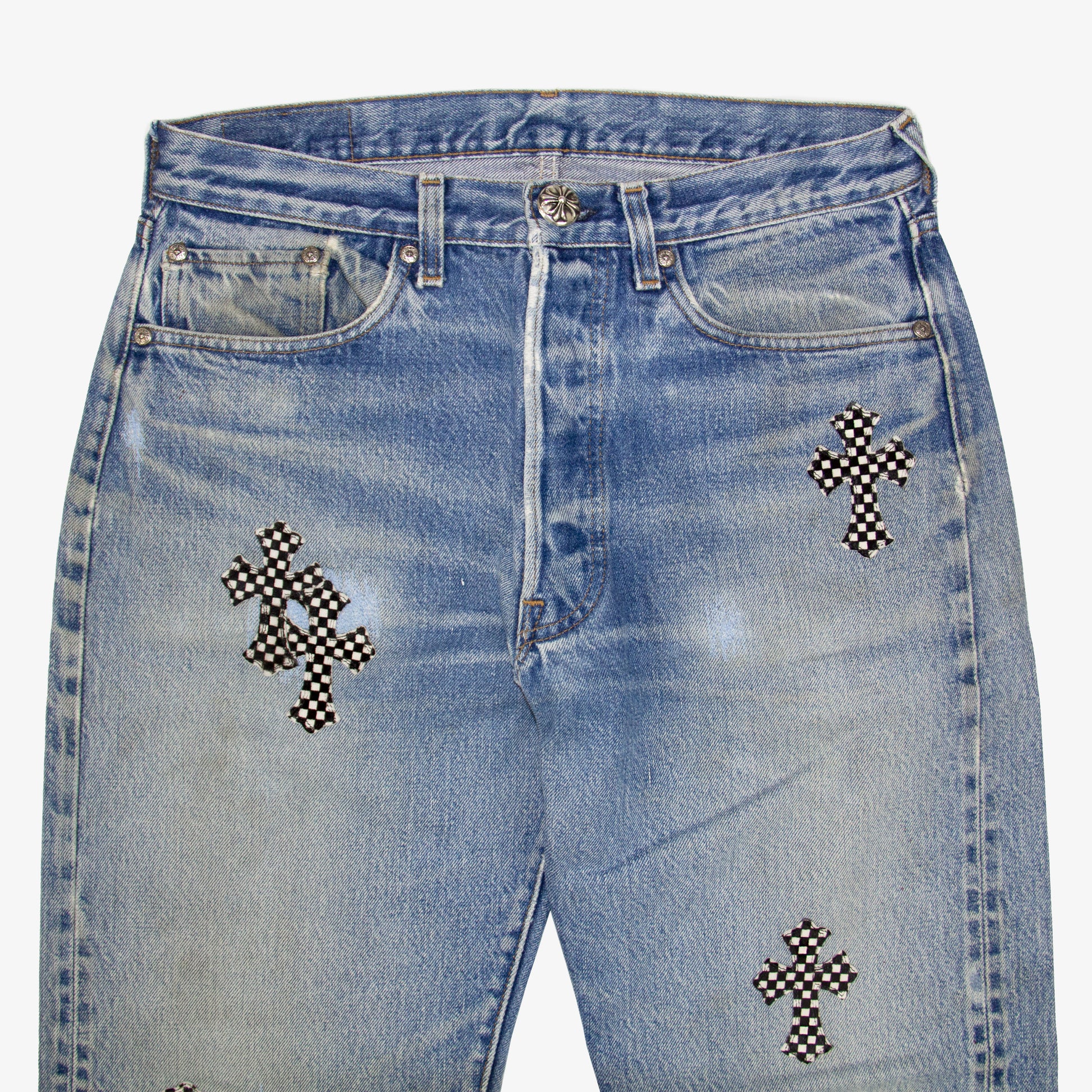 CHECKERED CROSS PATCH DENIM