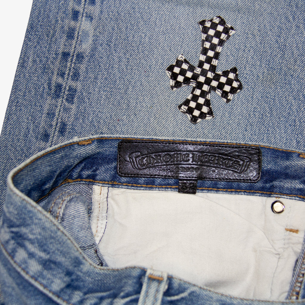 CHECKERED CROSS PATCH DENIM