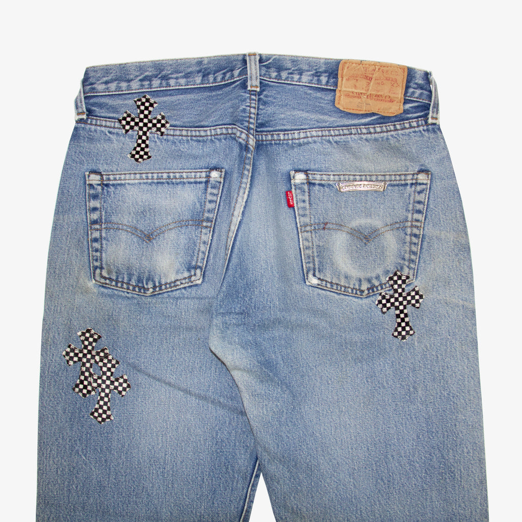 CHECKERED CROSS PATCH DENIM