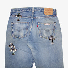 Load image into Gallery viewer, CHECKERED CROSS PATCH DENIM