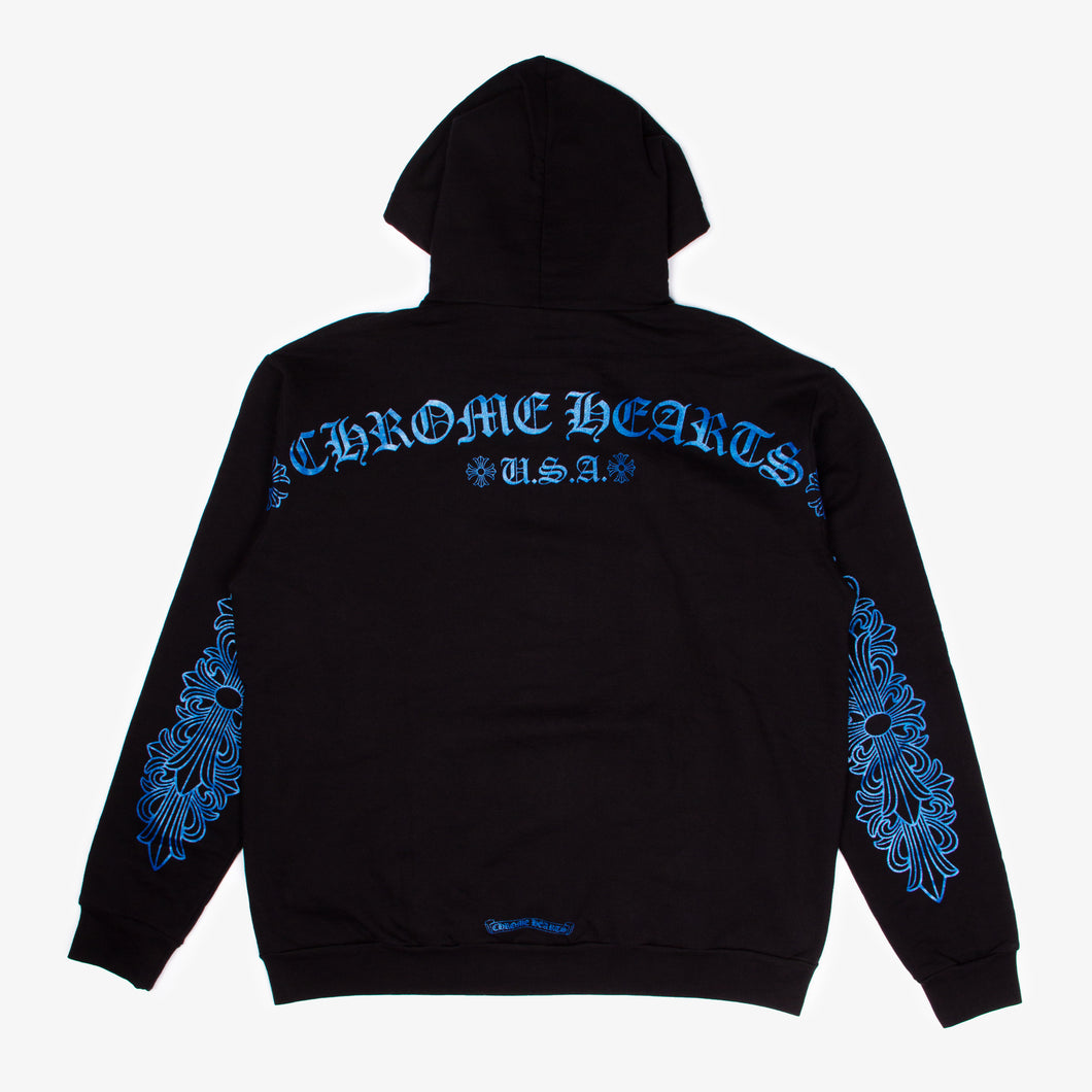 BLUE GLITTER FRIENDS & FAMILY HOODIE