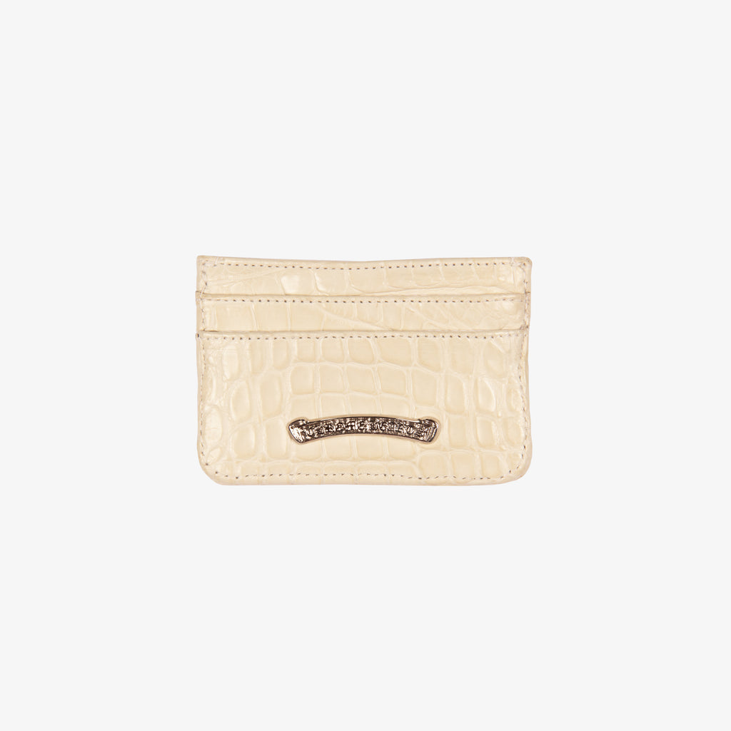 IVORY CROCODILE CARD HOLDER