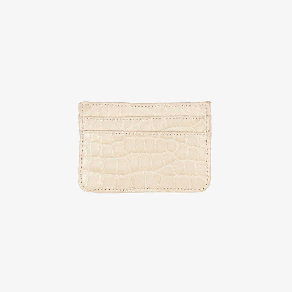 IVORY CROCODILE CARD HOLDER