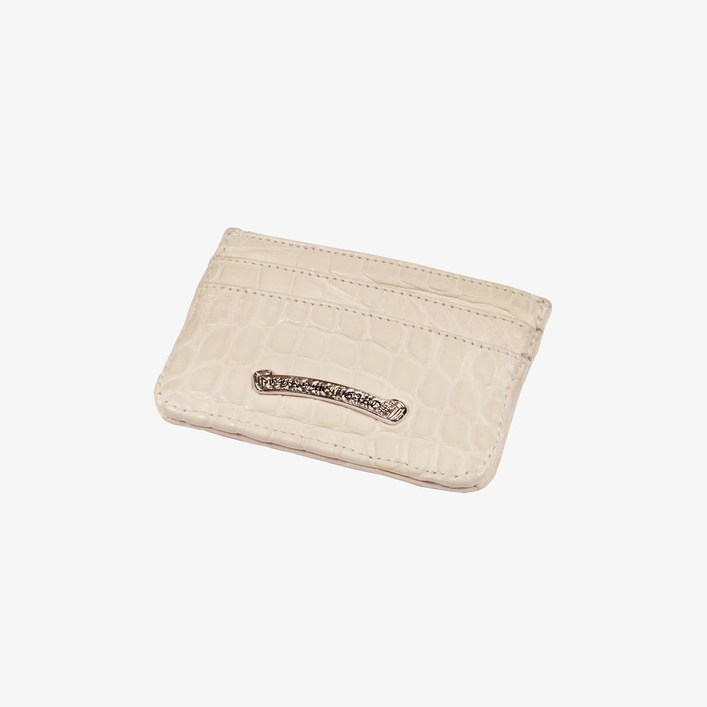 IVORY CROCODILE CARD HOLDER