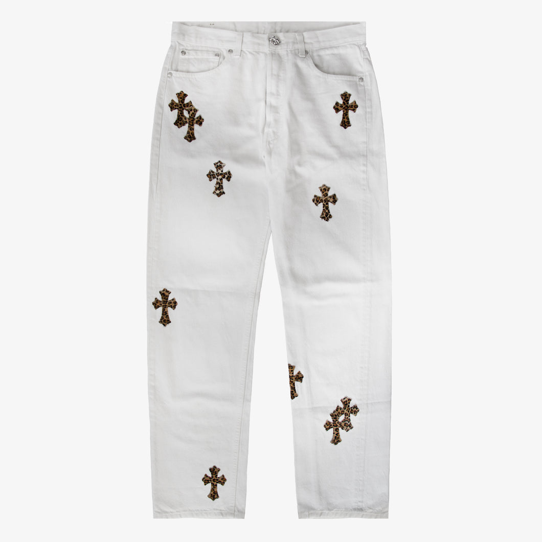 CHROME HEARTS LEOPARD PATCH DENIM