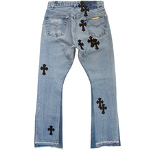 Load image into Gallery viewer, CHROME HEARTS SS19 PATCHWORK FLARED DENIM