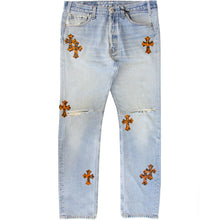 Load image into Gallery viewer, CHROME HEARTS 1/1 PATENT LEATHER LEOPARD PATCHWORK DENIM