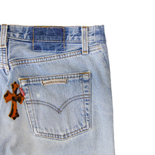 Load image into Gallery viewer, CHROME HEARTS 1/1 PATENT LEATHER LEOPARD PATCHWORK DENIM