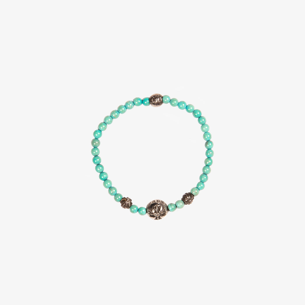 TURQUOISE BEADED .925 SILVER BRACELET