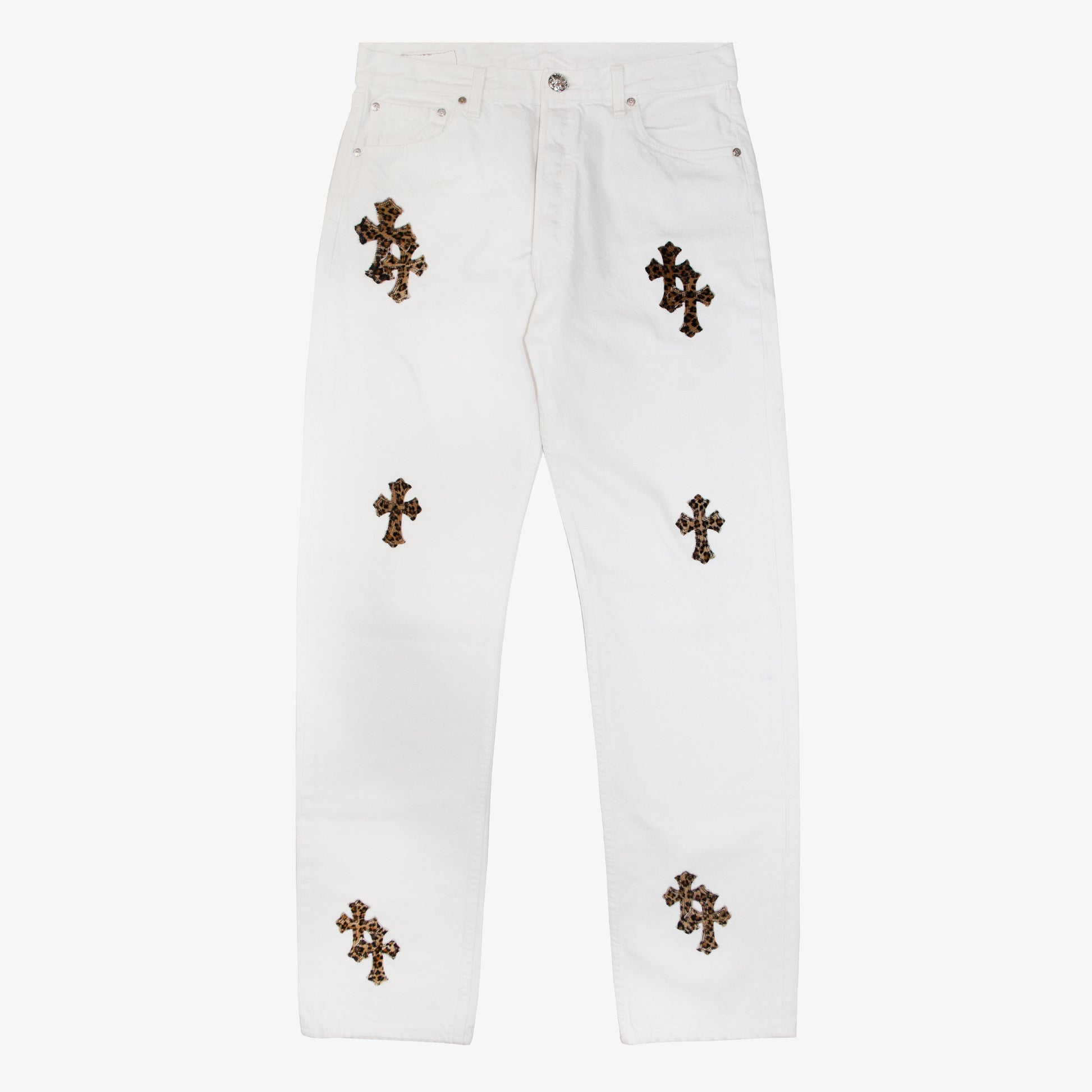CHROME HEARTS LEOPARD PATCH DENIM
