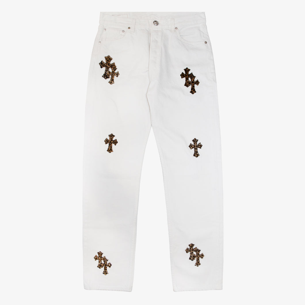 CHROME HEARTS LEOPARD PATCH DENIM