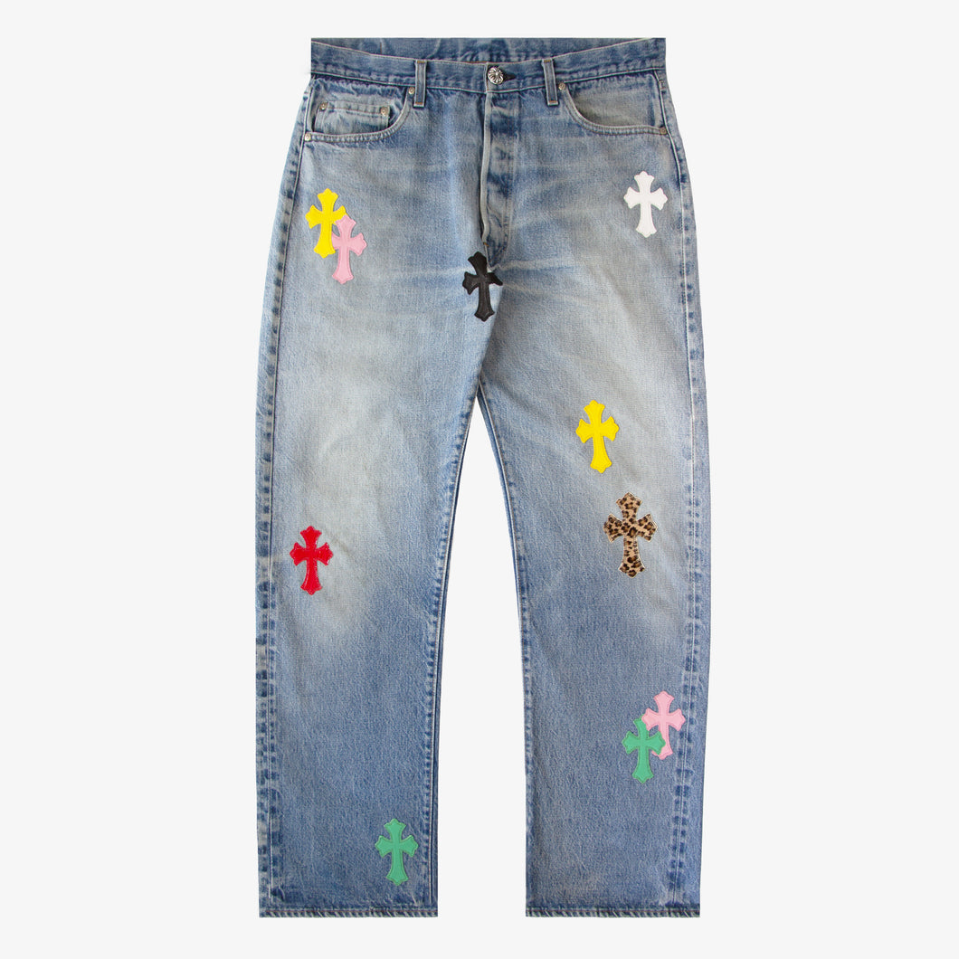 CHROME HEARTS PINK MULTICOLOR PATCH DENIM (SPO)