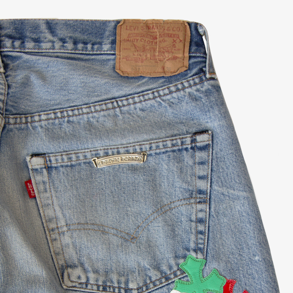 CHROME HEARTS PINK MULTICOLOR PATCH DENIM (SPO)