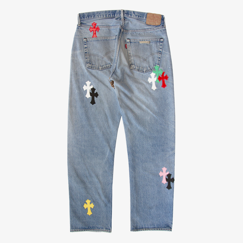 CHROME HEARTS PINK MULTICOLOR PATCH DENIM (SPO)