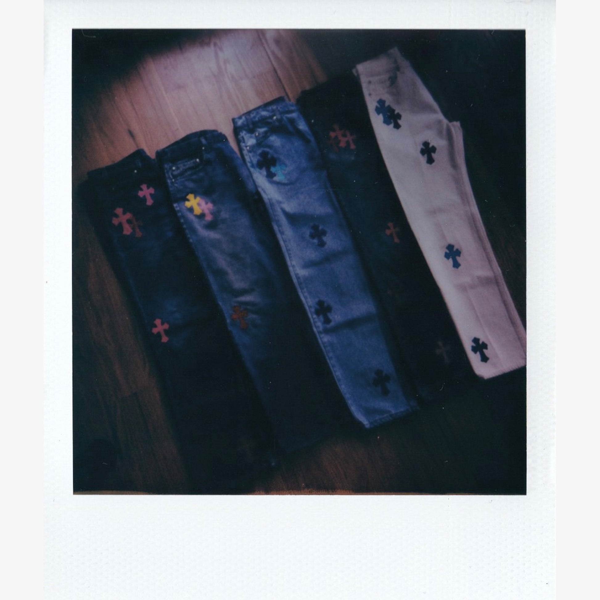 CHROME HEARTS BLUE TRICOLOR PATCH DENIM