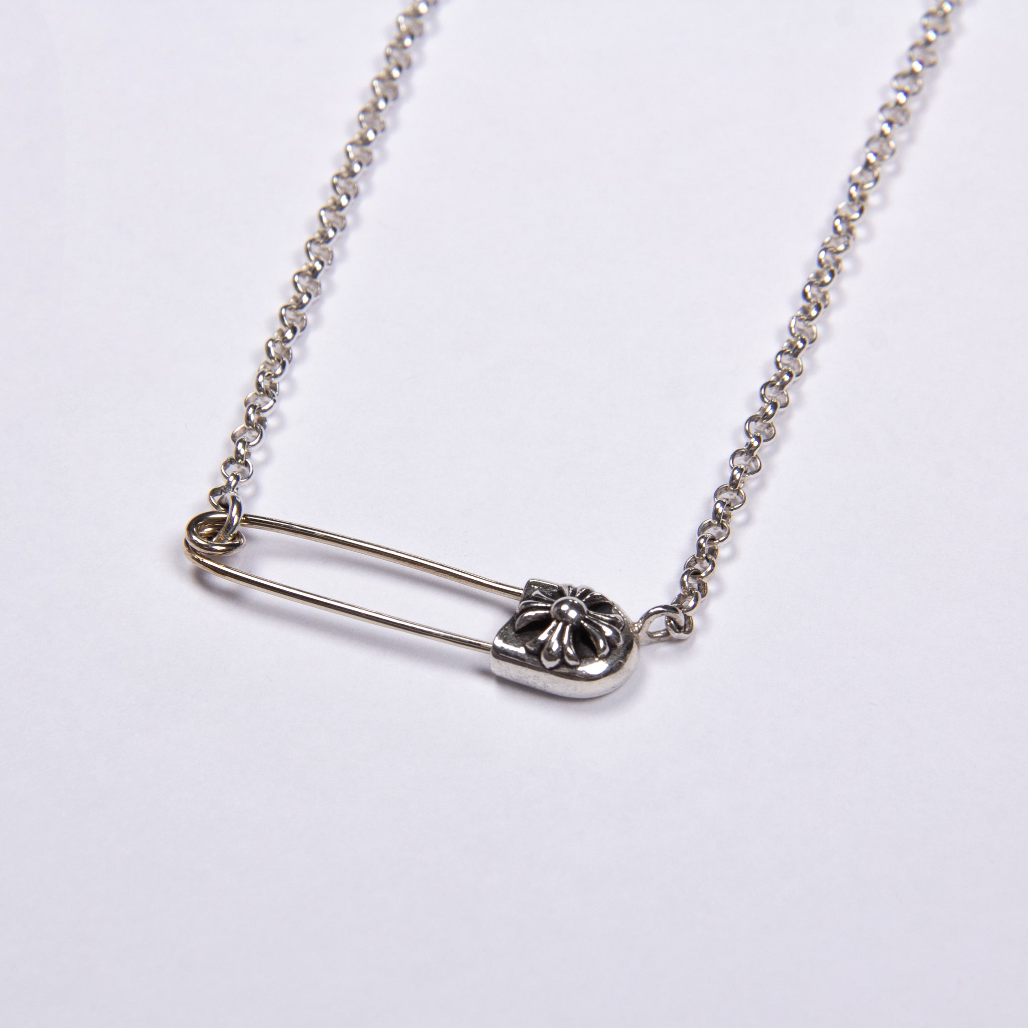 Safety Pin Necklace Sterling Silver | Musemond